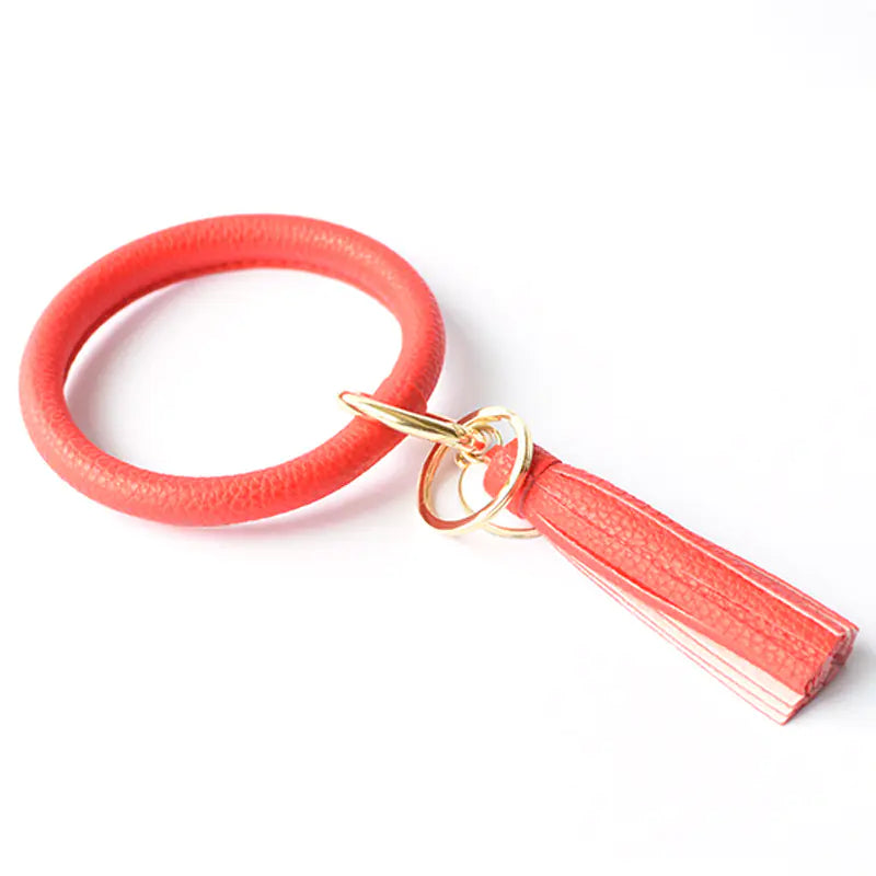 Pure Leather Tassel Pendant Bracelet