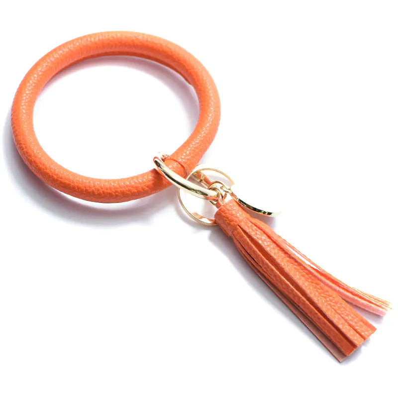 Pure Leather Tassel Pendant Bracelet