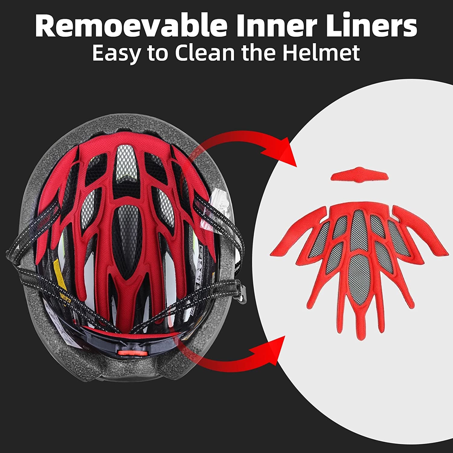 Bike Helmet, CPSC/CPC Certificated Bicycle Helmet with Detachable Magnetic Goggles&Led Back Light&Portable Backpack Cycling Helmet Adjustable Mountain Bike Helmet for Adult Men Women SM-T69
