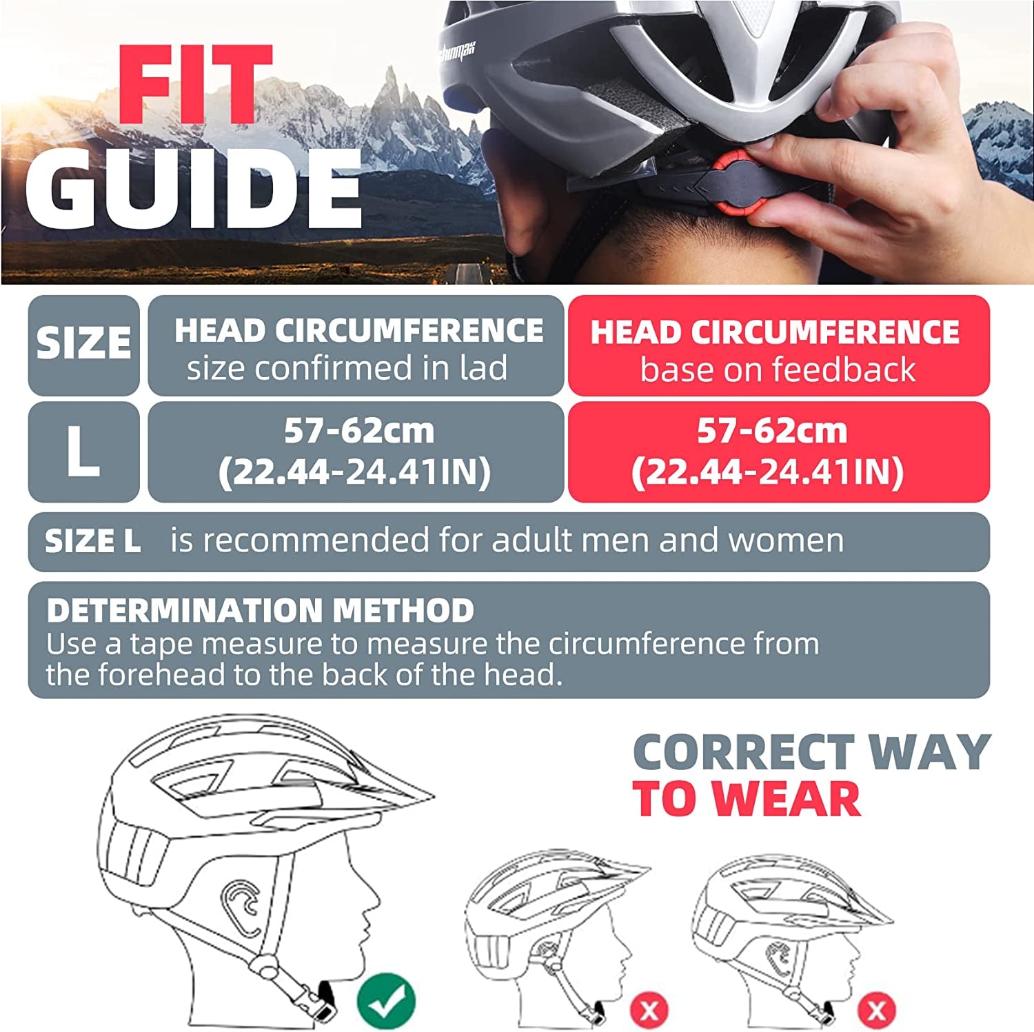 Bike Helmet, CPSC/CPC Certificated Bicycle Helmet with Detachable Magnetic Goggles&Led Back Light&Portable Backpack Cycling Helmet Adjustable Mountain Bike Helmet for Adult Men Women SM-T69