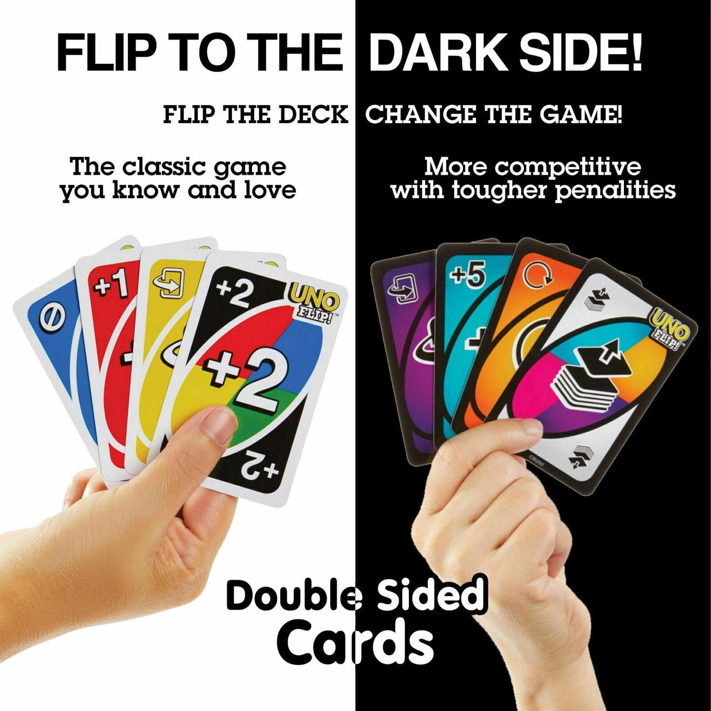 UNO FLIP! Double Sided CARD GAME Family Fun 7+ Years
