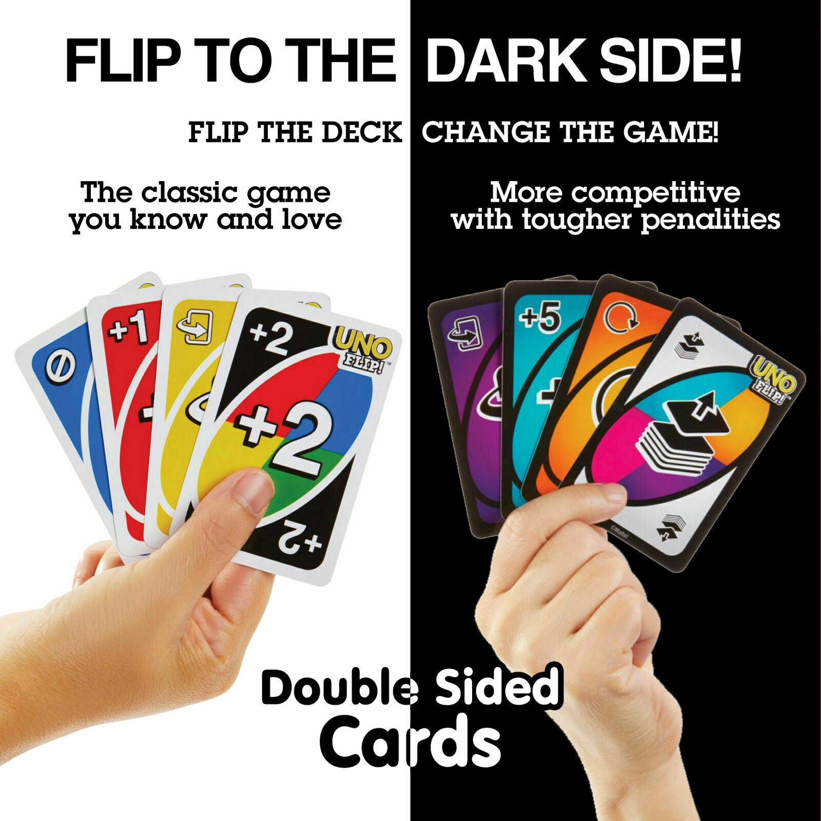 UNO FLIP! Double Sided CARD GAME Family Fun 7+ Years