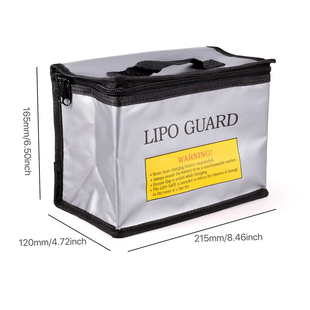 Lipo Guard Safety Bag Fireproof Explosion-Proof Portable Lipo Safety Bag 215*115*155Mm for RC FPV Racing Drone Car Battery Safe