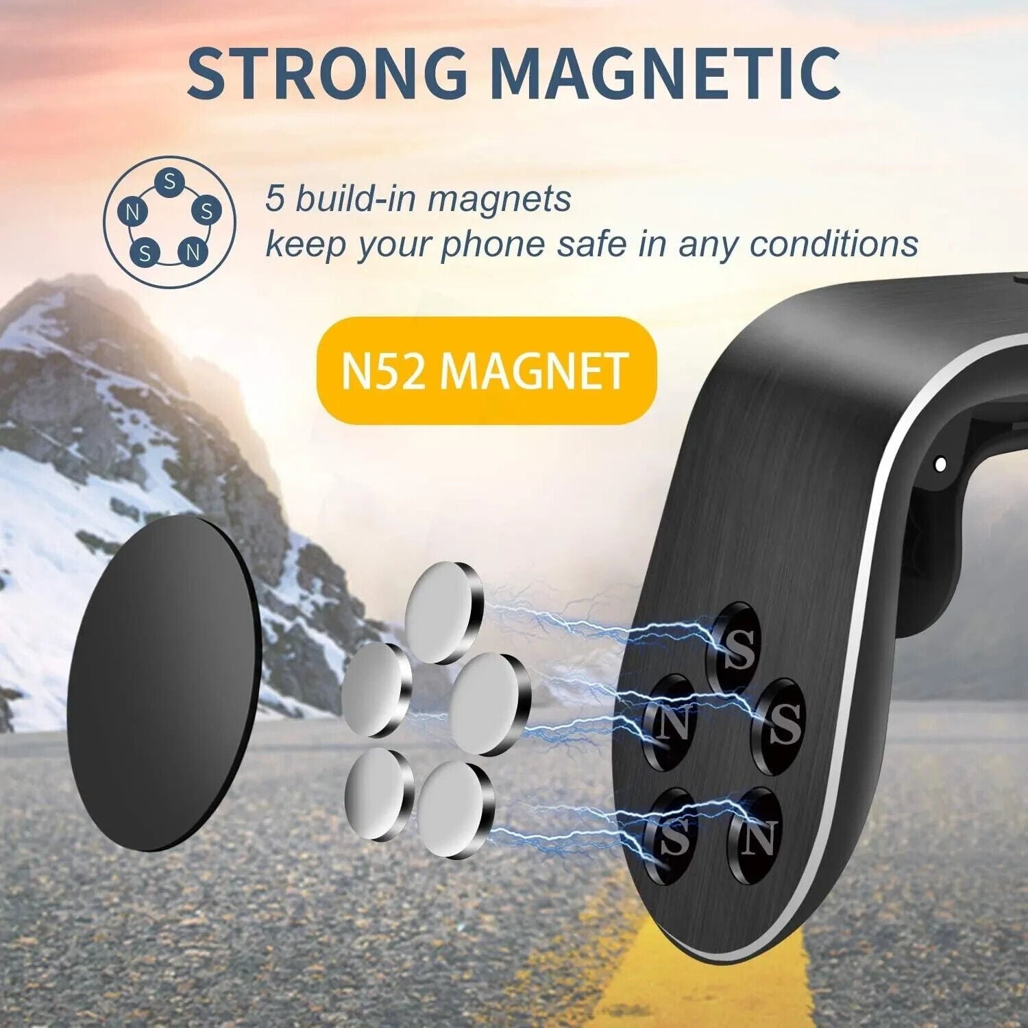 Magnetic Phone Holder for Car, Dashboard Car Phone Holder Mount