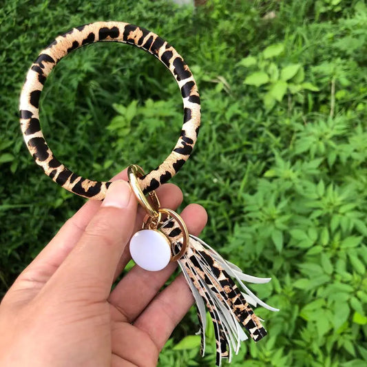 Pure Leather Tassel Pendant Bracelet