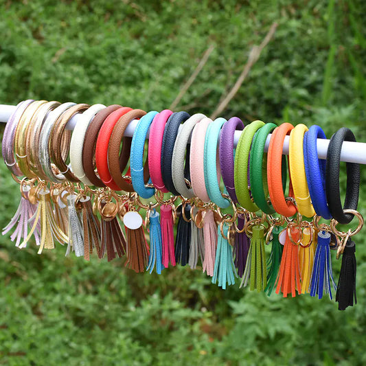 Pure Leather Tassel Pendant Bracelet