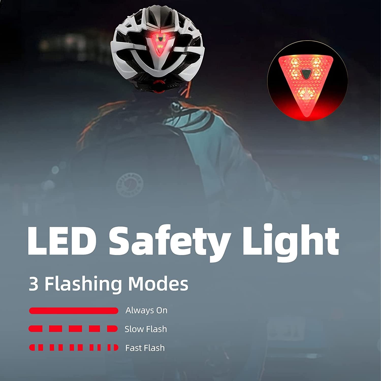 Bike Helmet, CPSC/CPC Certificated Bicycle Helmet with Detachable Magnetic Goggles&Led Back Light&Portable Backpack Cycling Helmet Adjustable Mountain Bike Helmet for Adult Men Women SM-T69