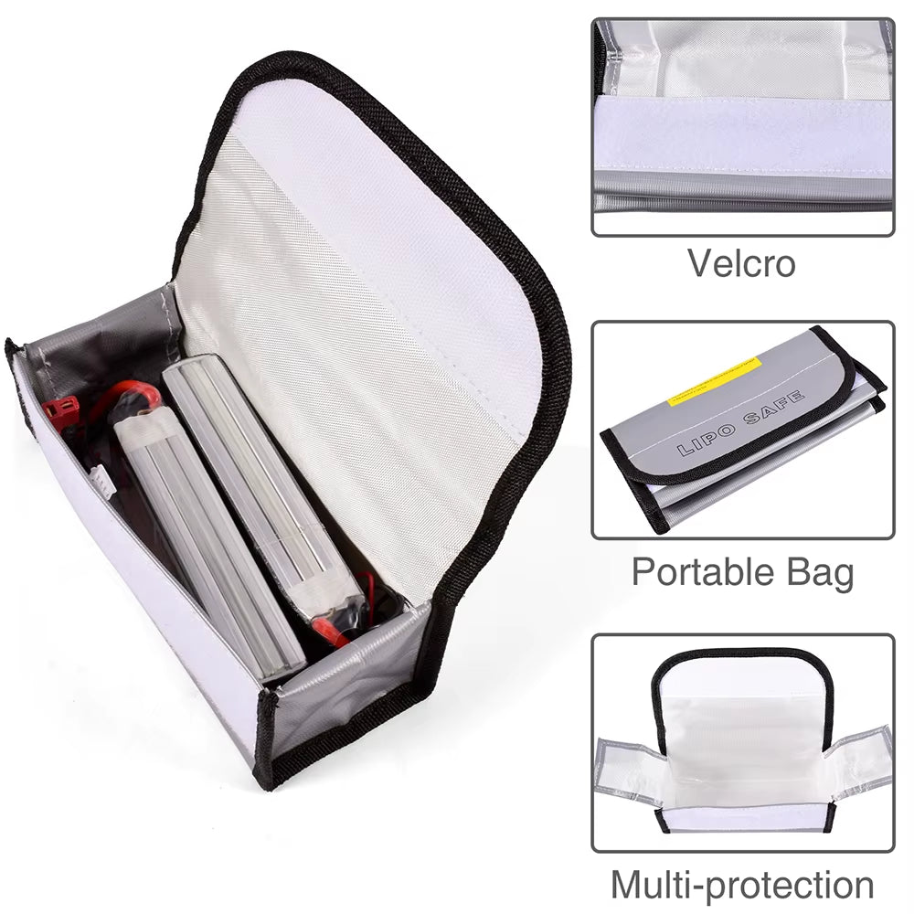 Lipo Guard Safety Bag Fireproof Explosion-Proof Portable Lipo Safety Bag 215*115*155Mm for RC FPV Racing Drone Car Battery Safe