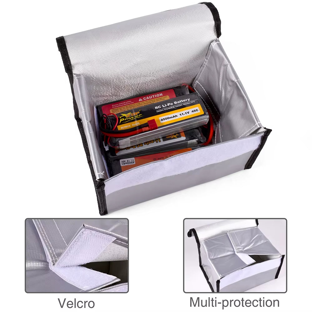 Lipo Guard Safety Bag Fireproof Explosion-Proof Portable Lipo Safety Bag 215*115*155Mm for RC FPV Racing Drone Car Battery Safe